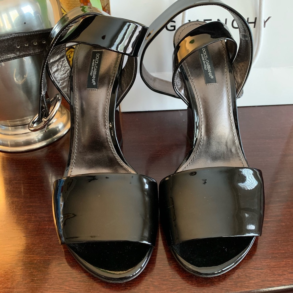 Dolce & Gabbana Wedge Sandals Black Size 40 - Picture 5 of 13